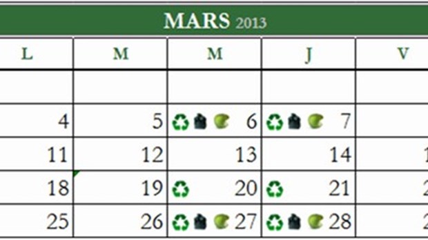 Changement au calendrier des collectes à Windsor