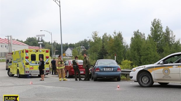 Collision entre deux véhicules près du viaduc de la 55