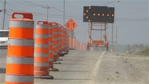 Travaux sur la route 216 à Stoke