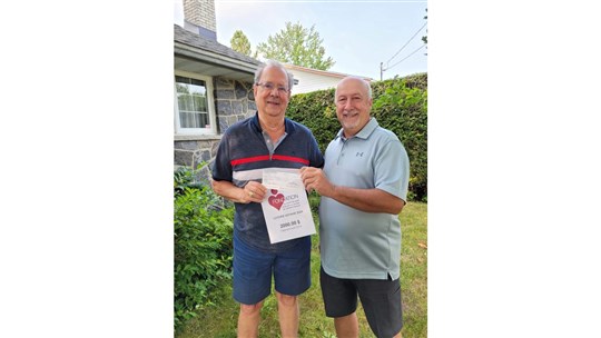 Gagnant de la Loterie Voyage de la Fondation du CSSS du Val-Saint-François