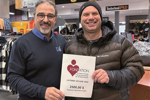 Gagnant de la Loterie Voyage de la Fondation du CSSS du Val-Saint-François